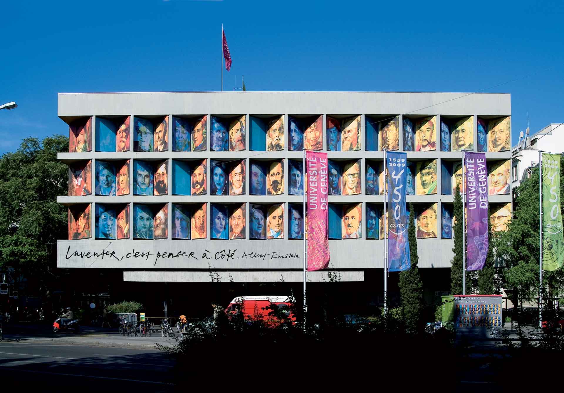 Photo-montage pour l'exposition Faces à faces pour les 450 anniversaire de l'Université de Genève