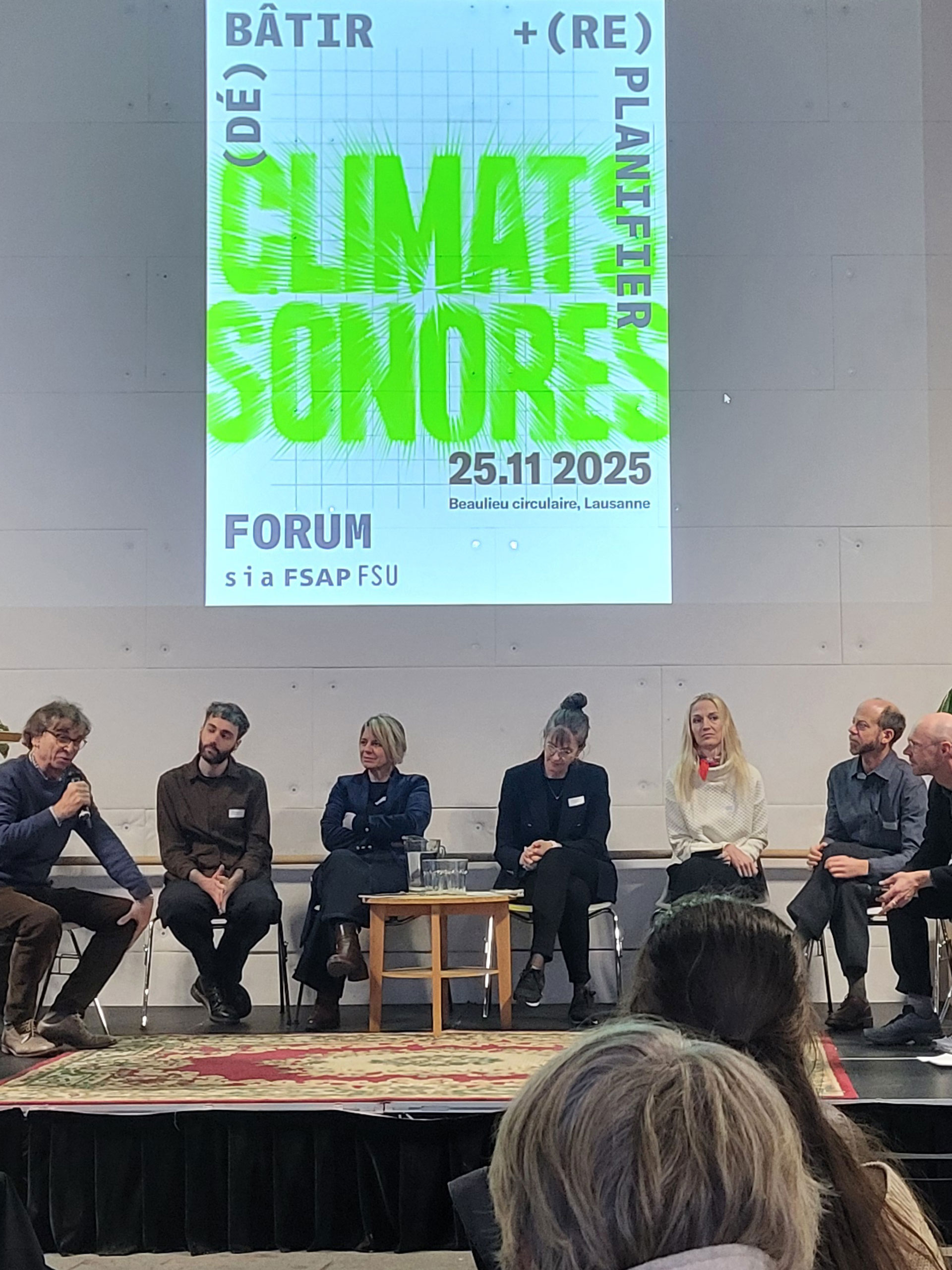 Affiche événementielle réalisée pour le Forum (Dé)bâtir et (Re)planifier 2025 – Climats sonores